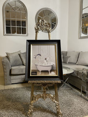 [EKM-AUTOGENERATED]Penguins Bathtime Wall Art Alpha Black Frame 55Cm X 65Cm