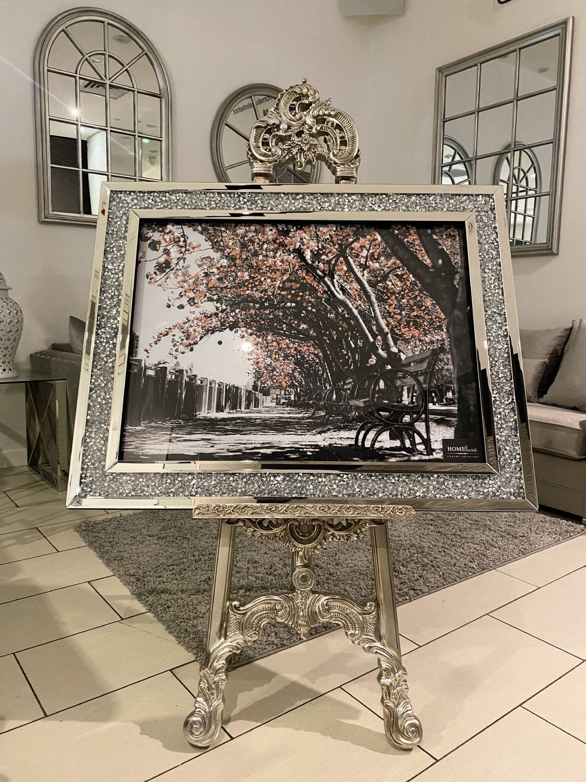 [EKM-AUTOGENERATED]Pink Blossom Landscape Wall Art Crystal Frame 70Cm X 80Cm