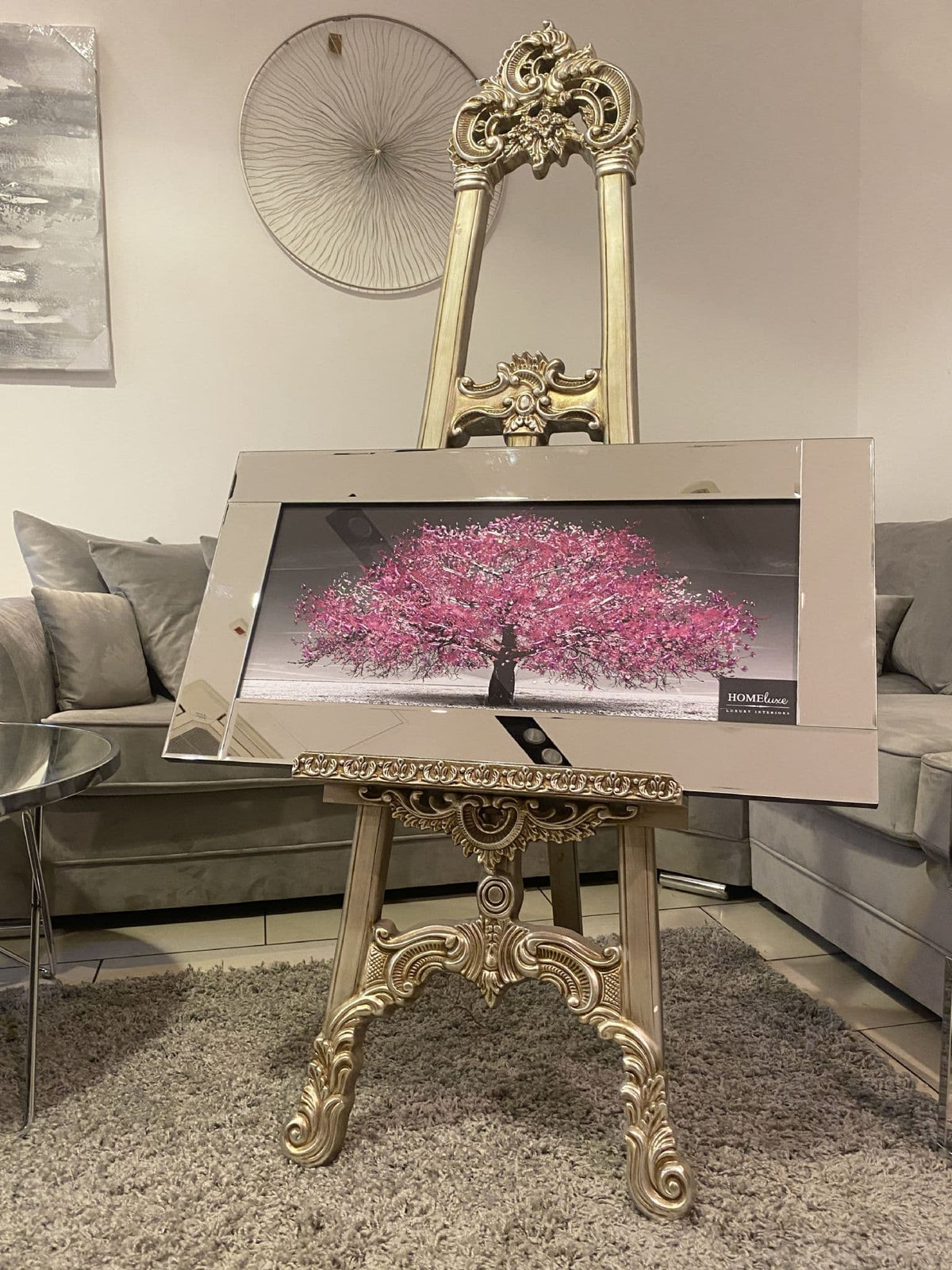 [EKM-AUTOGENERATED]Pink Blossom Tree Wall Art Mirror Frame