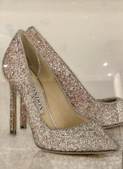 Pink Glitter Heels Wall Art Mirror Frame