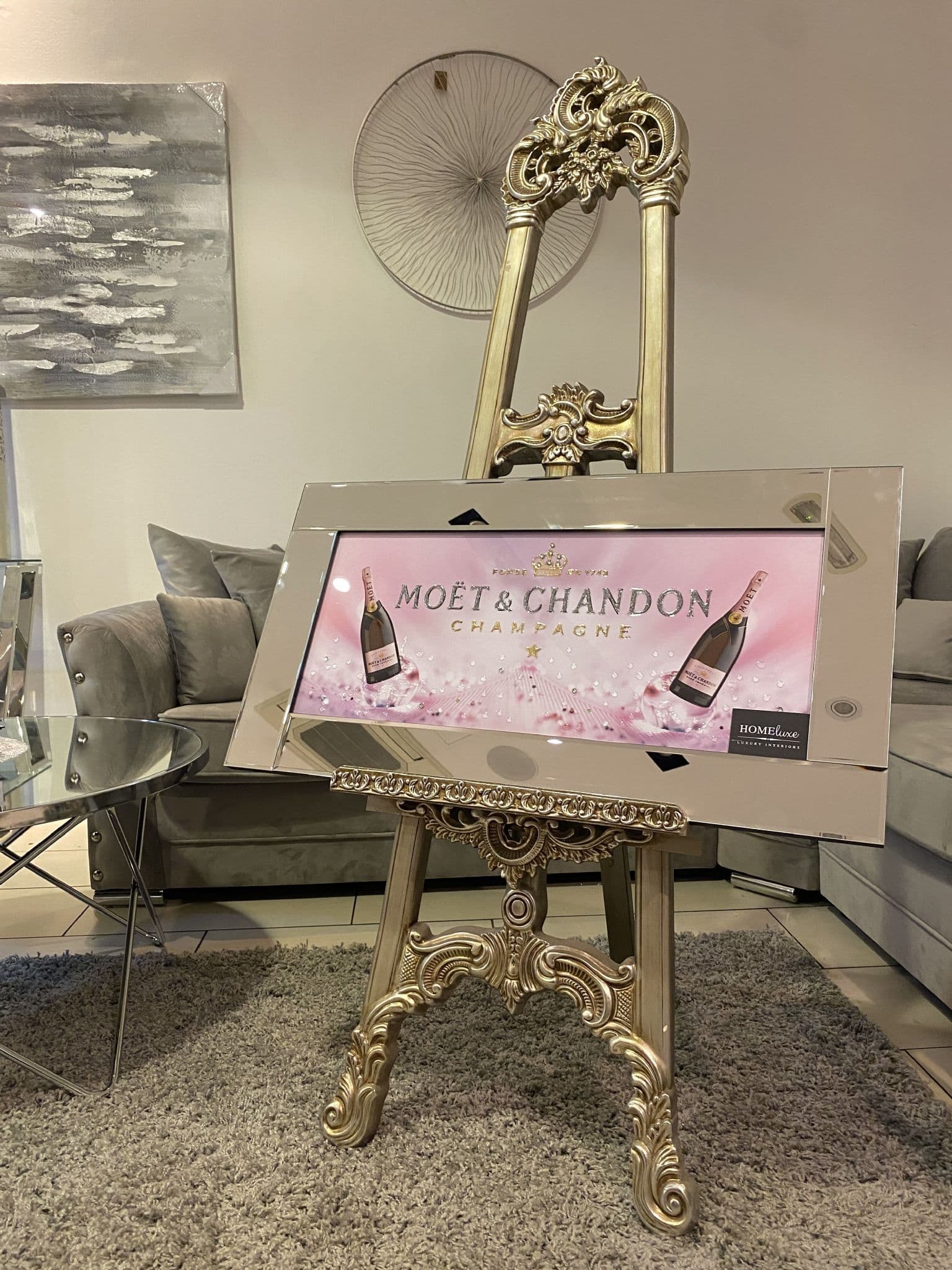 [EKM-AUTOGENERATED]Pink Moet & Chandon Wall Art Mirror Frame