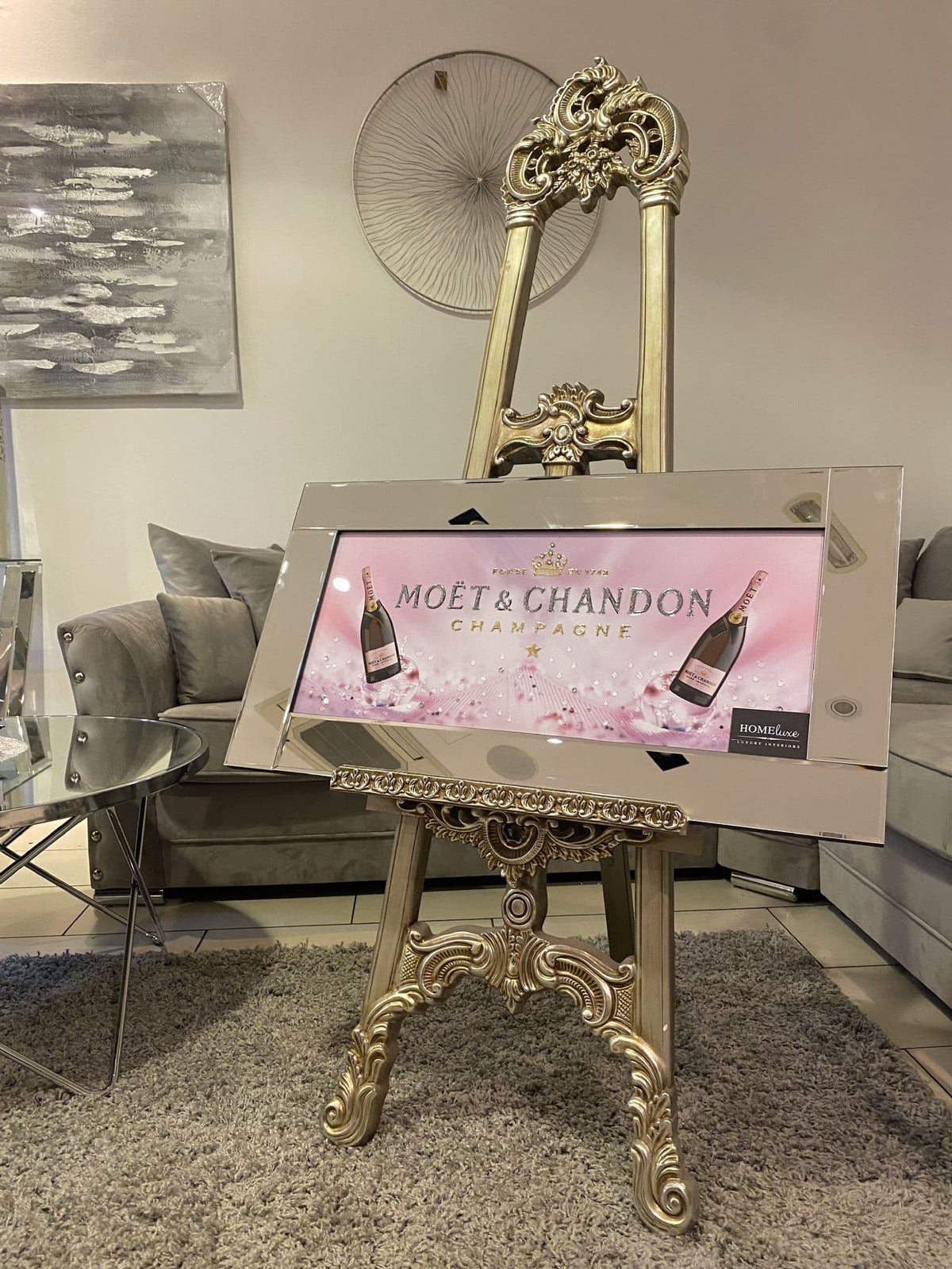 [EKM-AUTOGENERATED]Pink Moet & Chandon Wall Art Mirror Frame