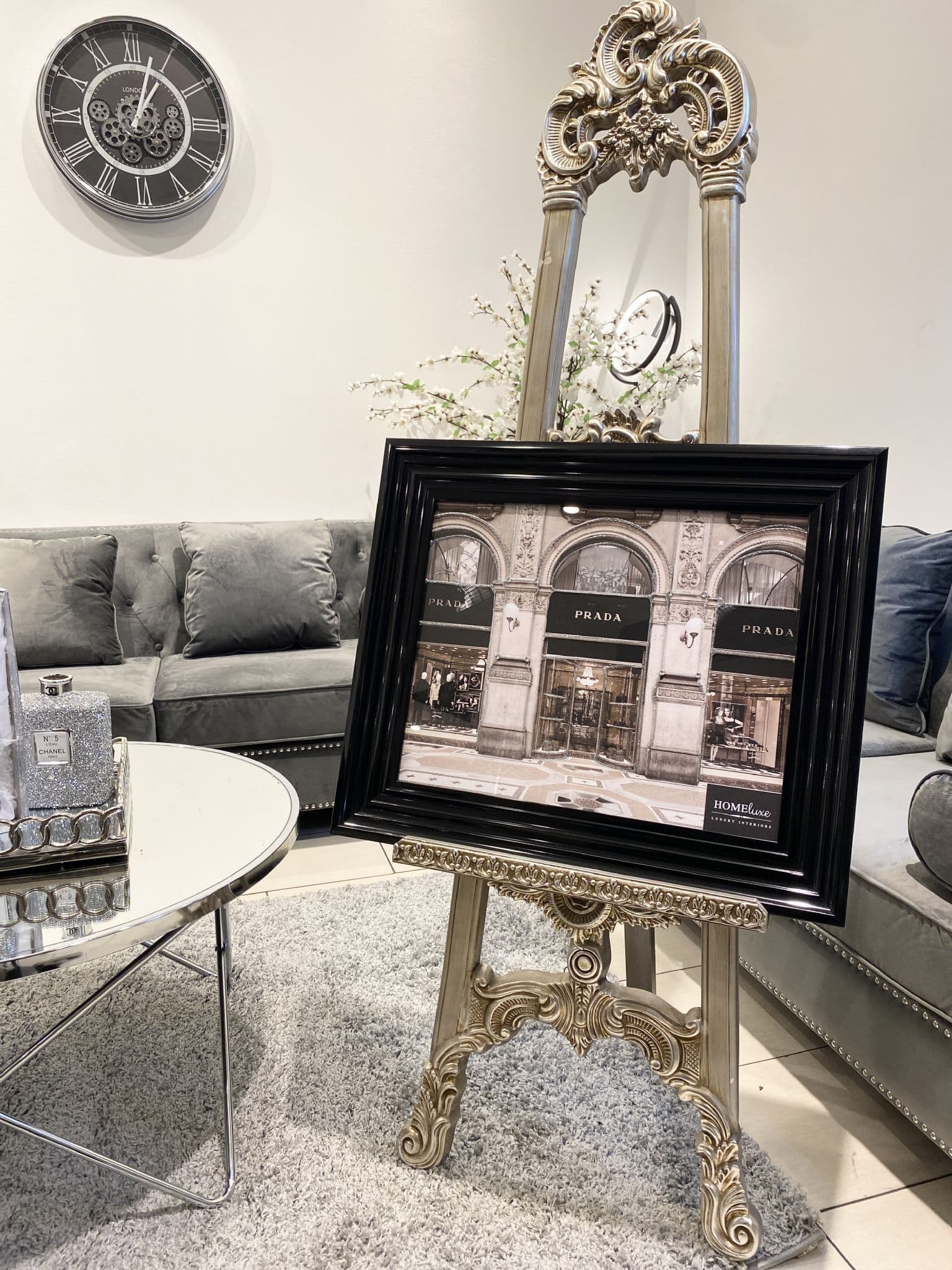 [EKM-AUTOGENERATED]Prada Shop Front Wall Art Black Frame