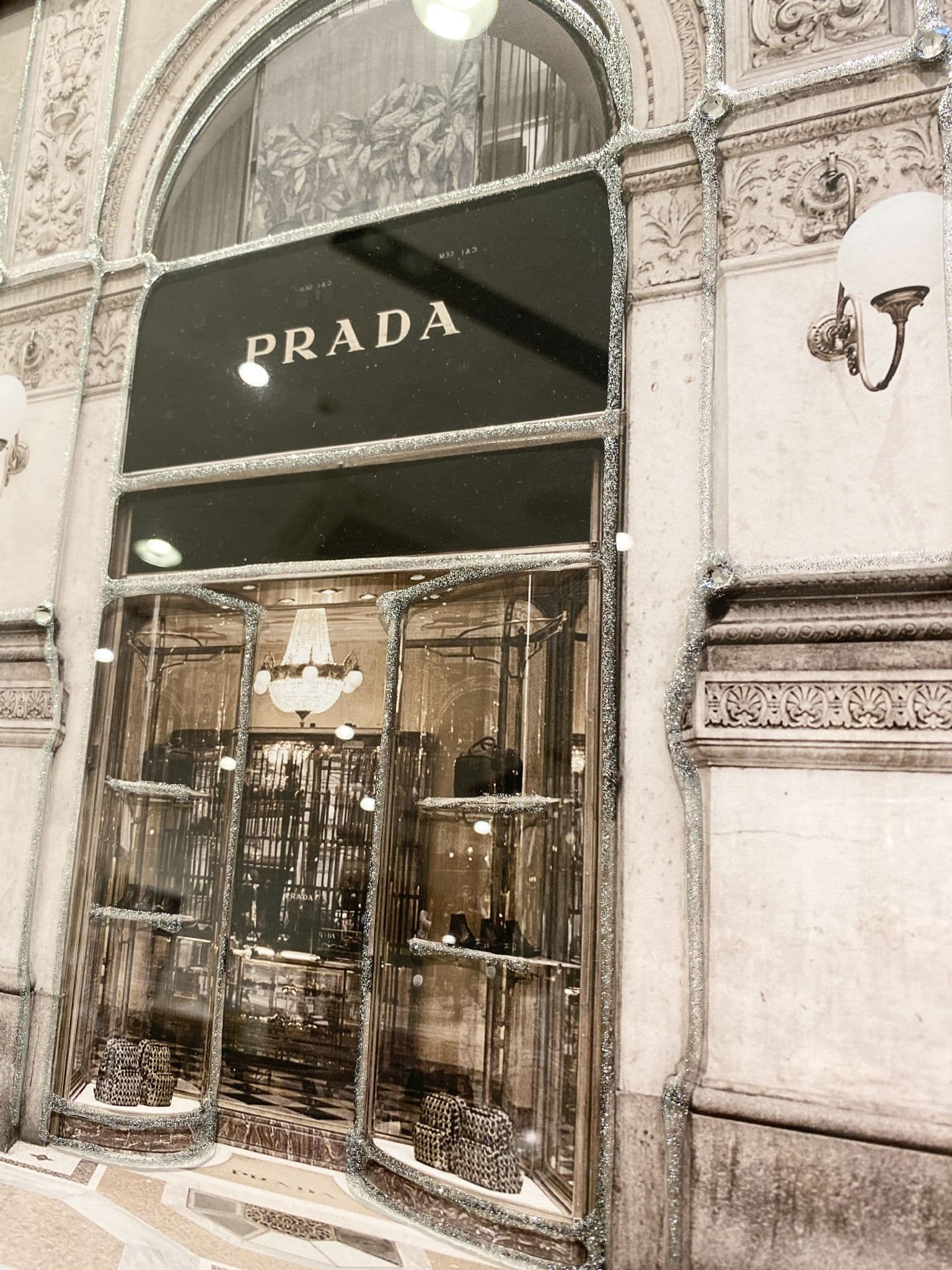 Prada Shop Front Wall Art Black Frame