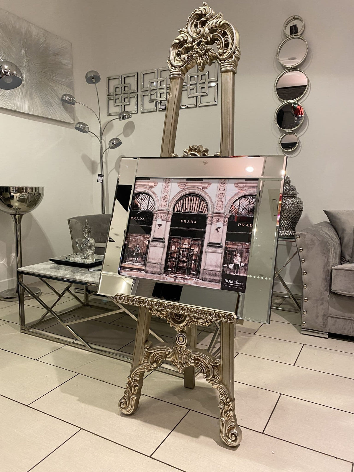 [EKM-AUTOGENERATED]Prada Shop Front Wall Art Mirror Frame