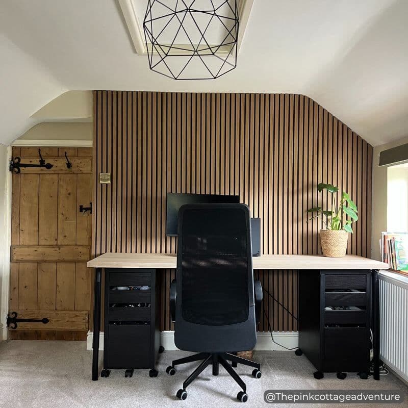 Premium Natural Oak Acoustic Slat Wall Panel by Home Luxe Interior