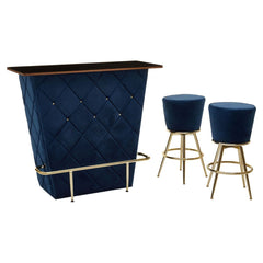 [EKM-AUTOGENERATED]Preston Bar And Midnihgt Blue Stools Set