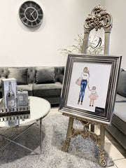 [EKM-AUTOGENERATED]Queen And Princess Designer Wall Art Chrome Frame