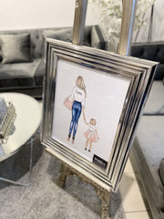 Queen And Princess Designer Wall Art Chrome Frame
