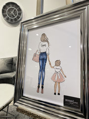 Queen And Princess Designer Wall Art Chrome Frame