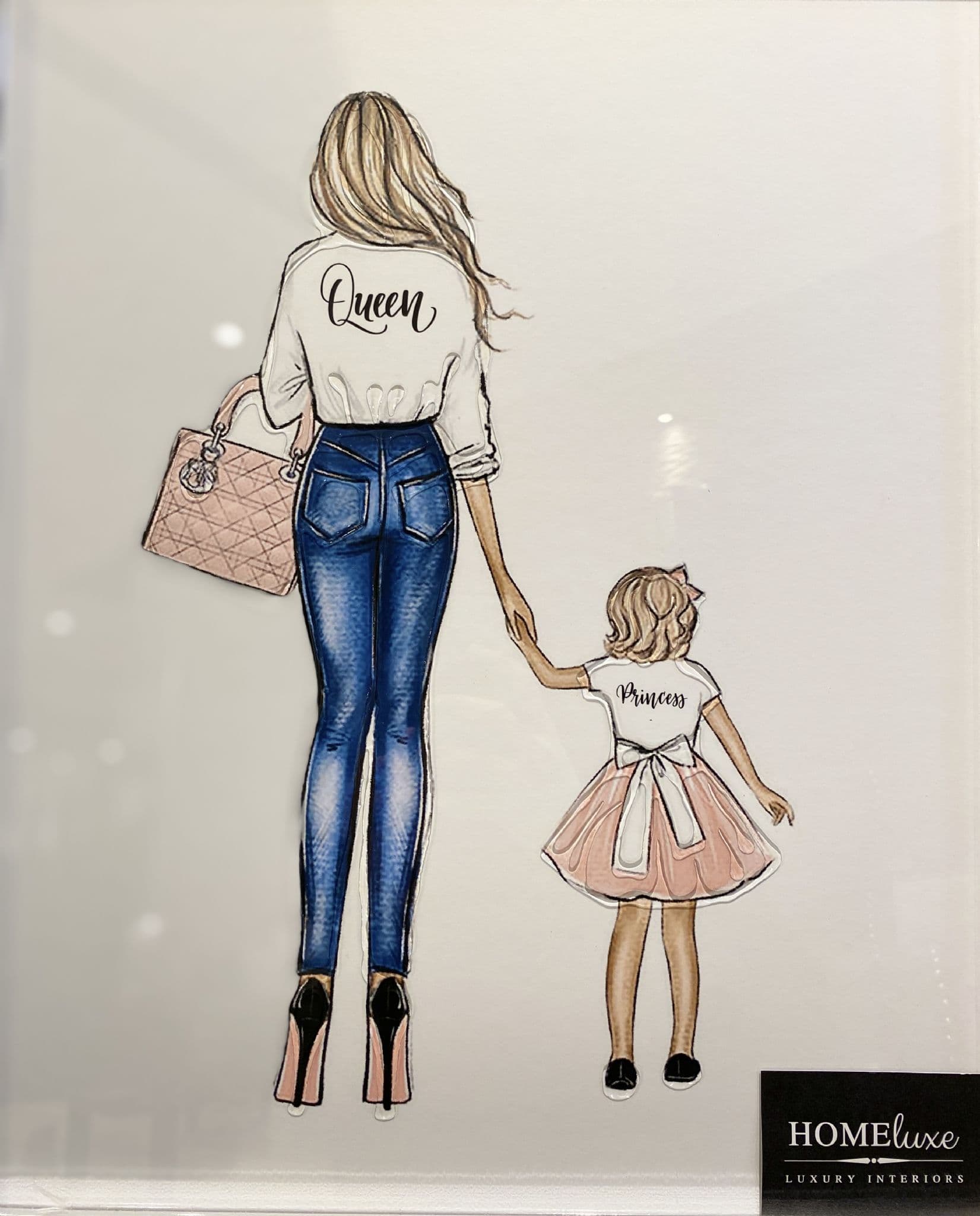 Queen And Princess Designer Wall Art Chrome Frame