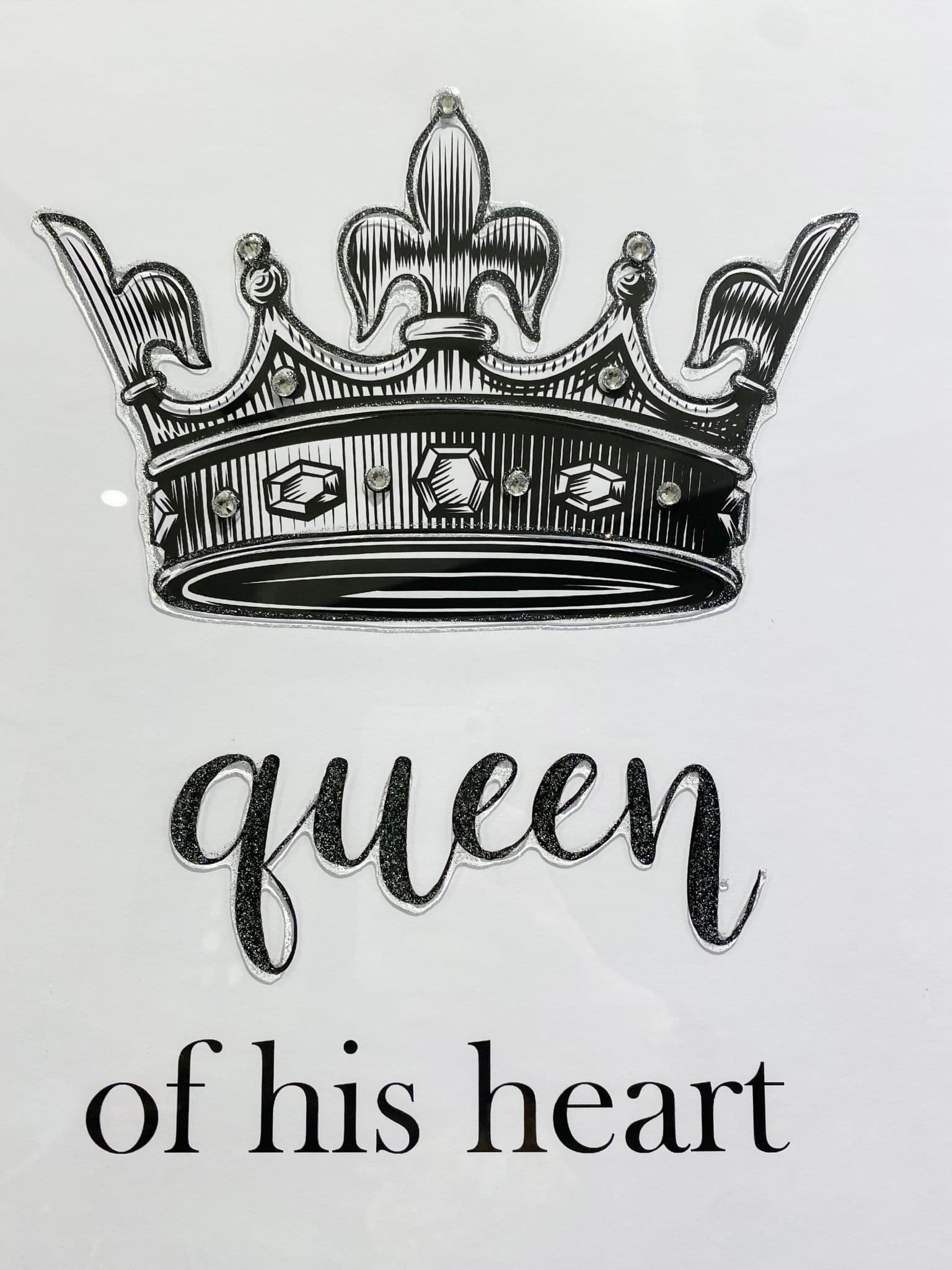 Queen Of His Heart Wall Art Mirror Frame