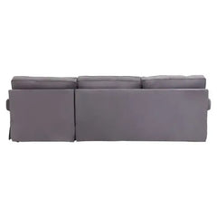 Ralph Three Seater Grey Velvet Chaise Sofa