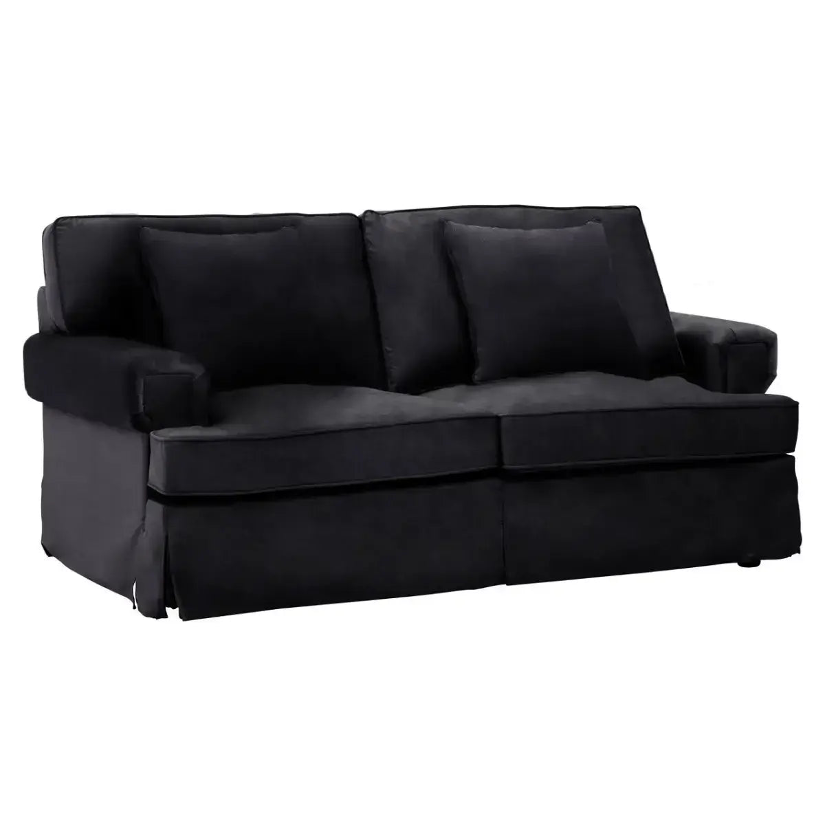 [EKM-AUTOGENERATED]Ralph Two Seat Black Velvet Sofa