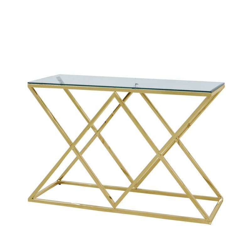[EKM-AUTOGENERATED]Rect Glass Imperial Gold Console Table