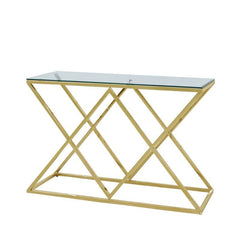 [EKM-AUTOGENERATED]Rect Glass Imperial Gold Console Table
