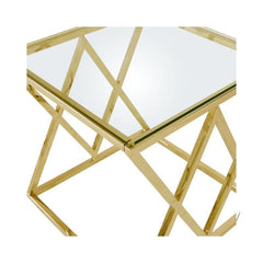 Rect Glass Imperial Gold Console Table