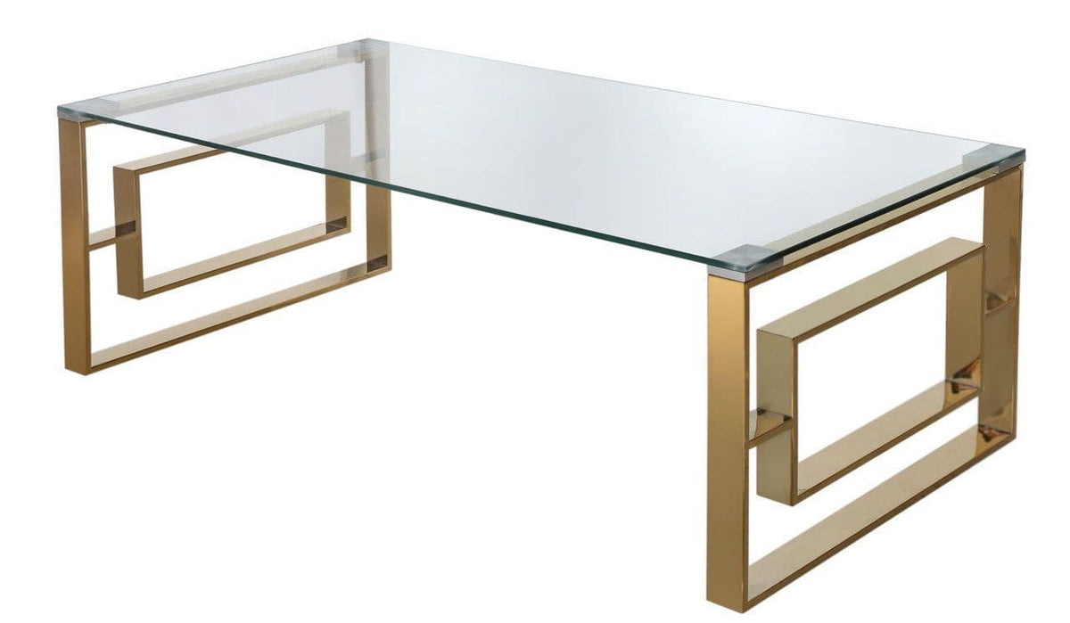 [EKM-AUTOGENERATED]Rectangle Coffee Table Glass Top Gold