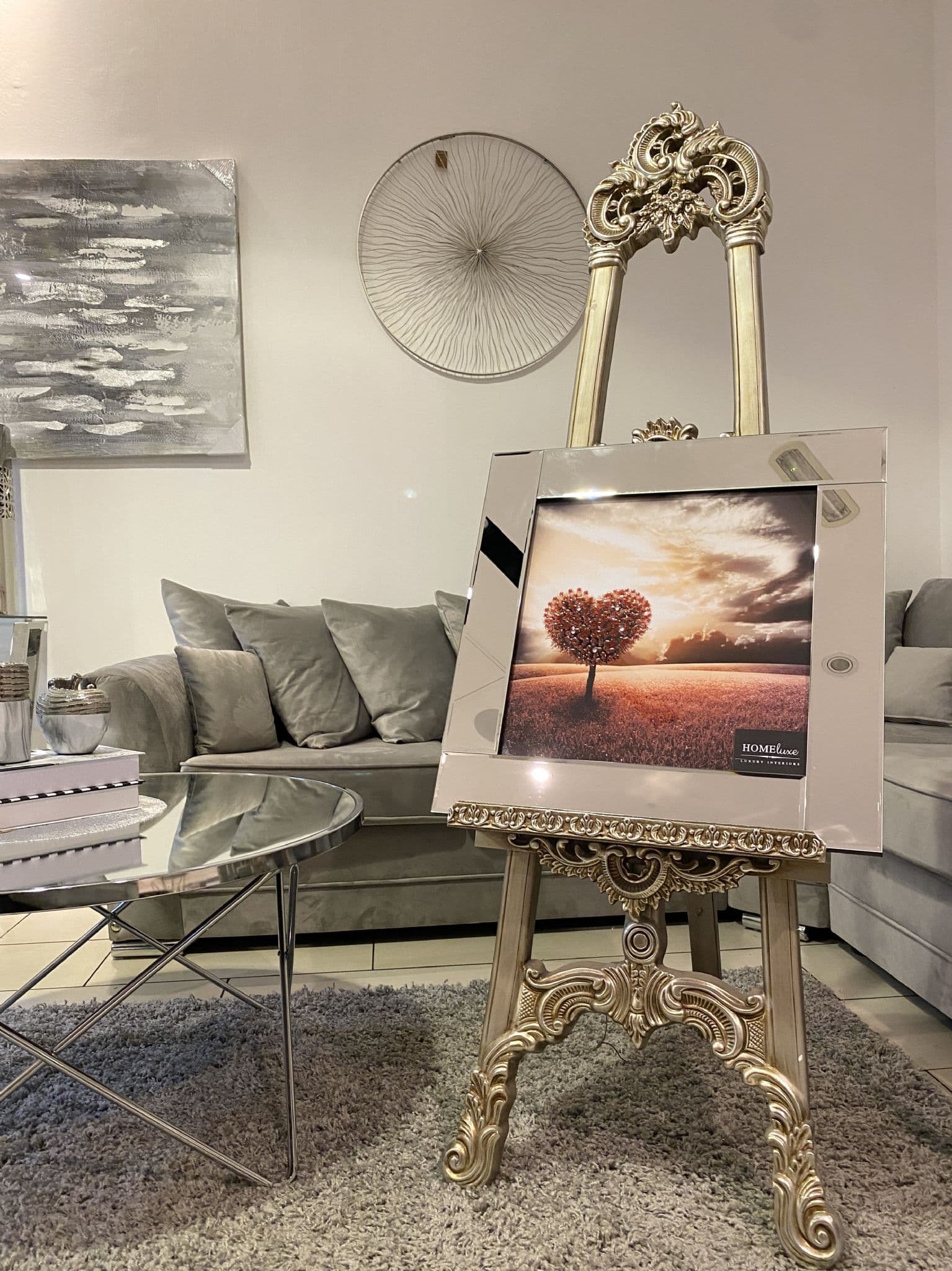 [EKM-AUTOGENERATED]Red Heart Tree Sunset Wall Art Mirror Frame