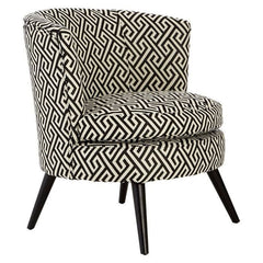 [EKM-AUTOGENERATED]Regent Park Black and Beige Greek Key Round Armchair - Home Luxe Interior