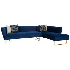Renee Dark Blue Velvet 5 Seater Corner Sofa