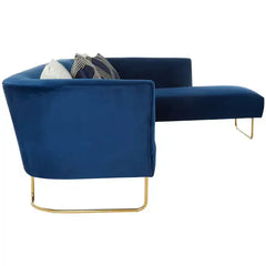 Renee Dark Blue Velvet 5 Seater Corner Sofa