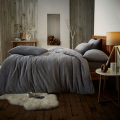 Ribbed Supersoft Duvet Set With Pillowcases