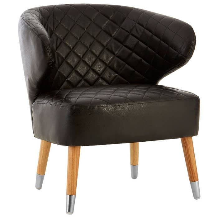 [EKM-AUTOGENERATED]Richy Black Faux Leather Wingback Armchair  Home Luxe Interior