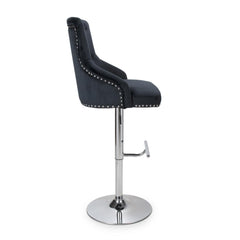 Rocco Brush Velvet Gas Lift Barstool