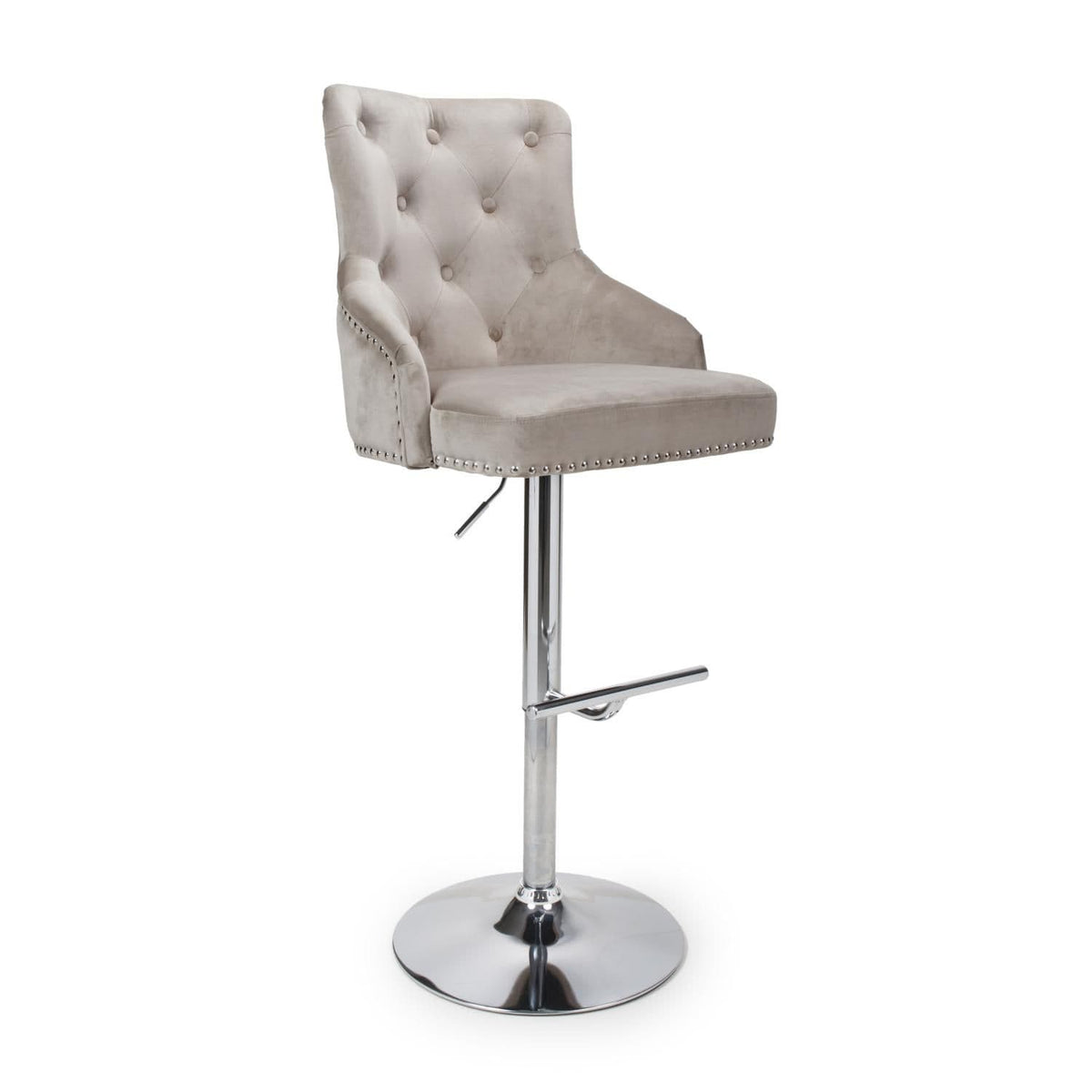 Rocco Brush Velvet Gas Lift Barstool