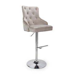 Rocco Brush Velvet Gas Lift Barstool