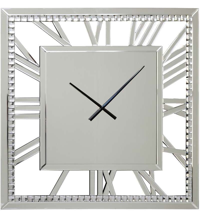 [EKM-AUTOGENERATED]Roman Style Diamond Square Mirror Clock 81cm