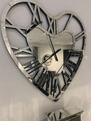 [EKM-AUTOGENERATED]Roman Style Heart Shape Mirror Clock 77cm