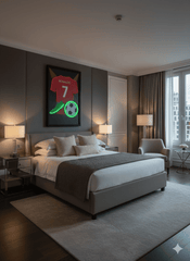 Ronaldo '7' Neon LED Wall Art - 40x60cm Football Shirt & Boot Decor USB
