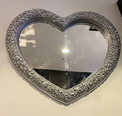 [EKM-AUTOGENERATED]Rose Heart Shape Mirror Silver