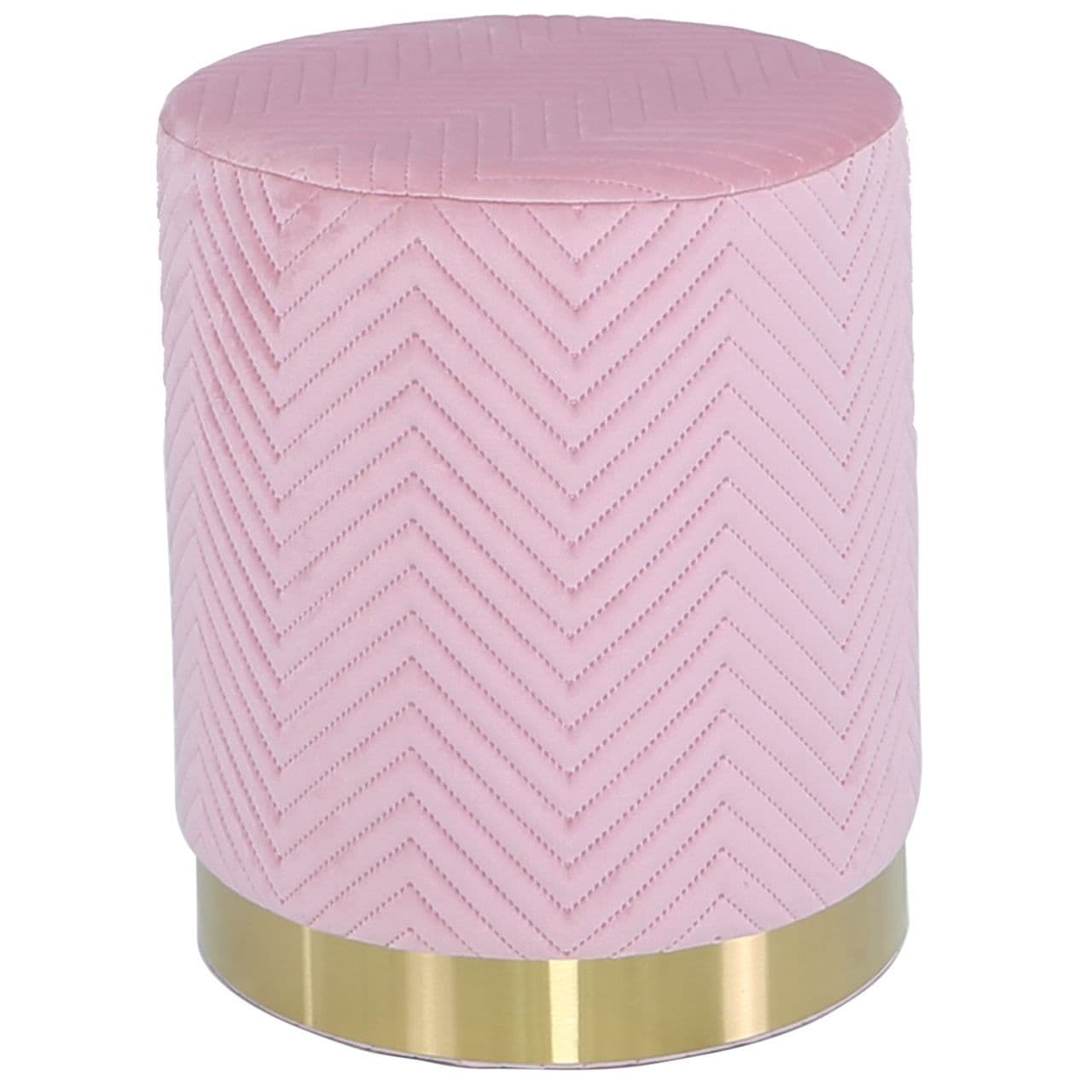 [EKM-AUTOGENERATED]Round Stool Blush Pink Gold Base