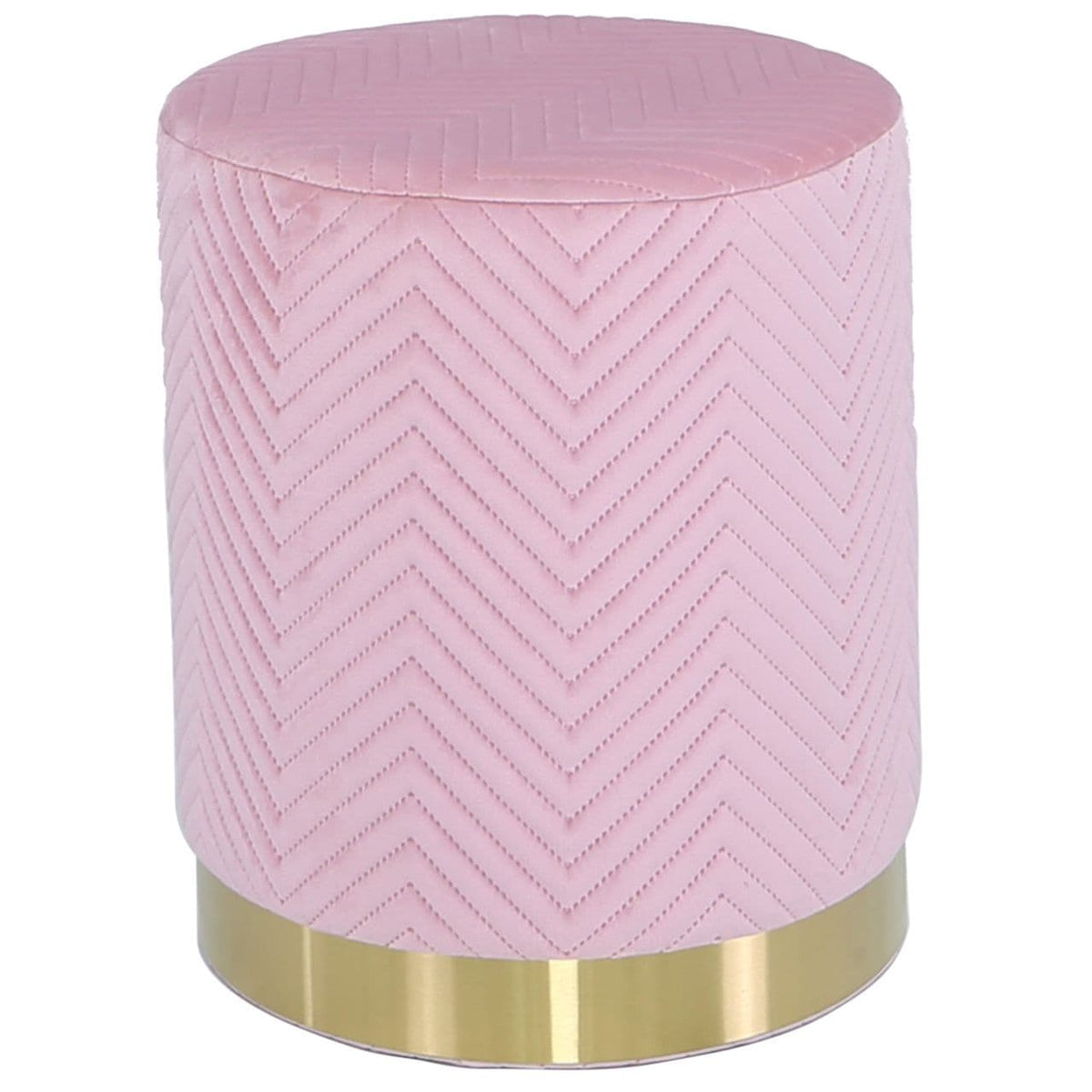 [EKM-AUTOGENERATED]Round Stool Blush Pink Gold Base