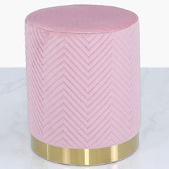 Round Stool Blush Pink Gold Base
