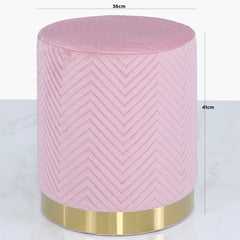 Round Stool Blush Pink Gold Base