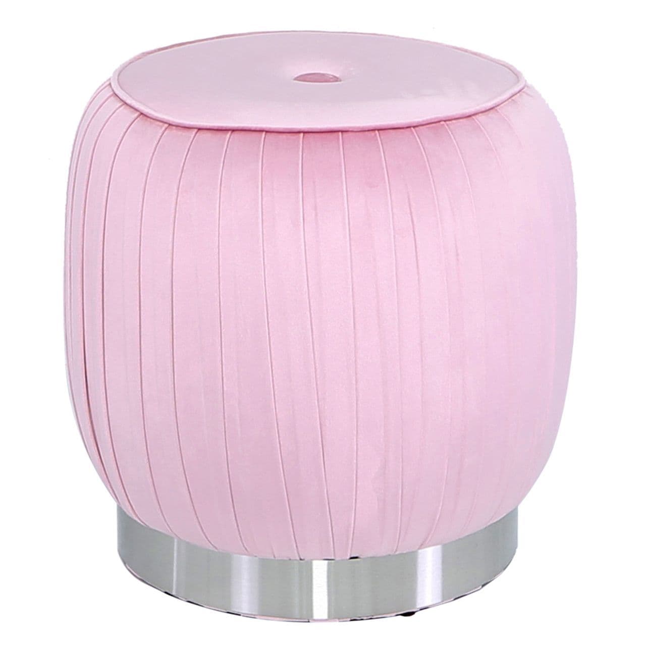 [EKM-AUTOGENERATED]Round Stool Blush Pink Silver Base