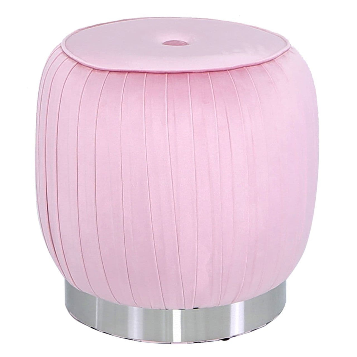 [EKM-AUTOGENERATED]Round Stool Blush Pink Silver Base
