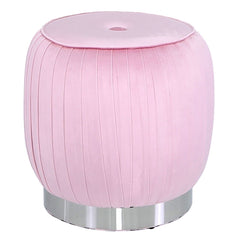[EKM-AUTOGENERATED]Round Stool Blush Pink Silver Base