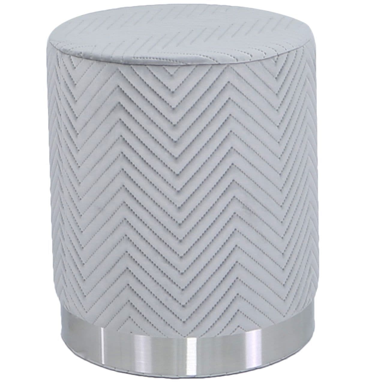 [EKM-AUTOGENERATED]Round Stool Grey Chrome Base