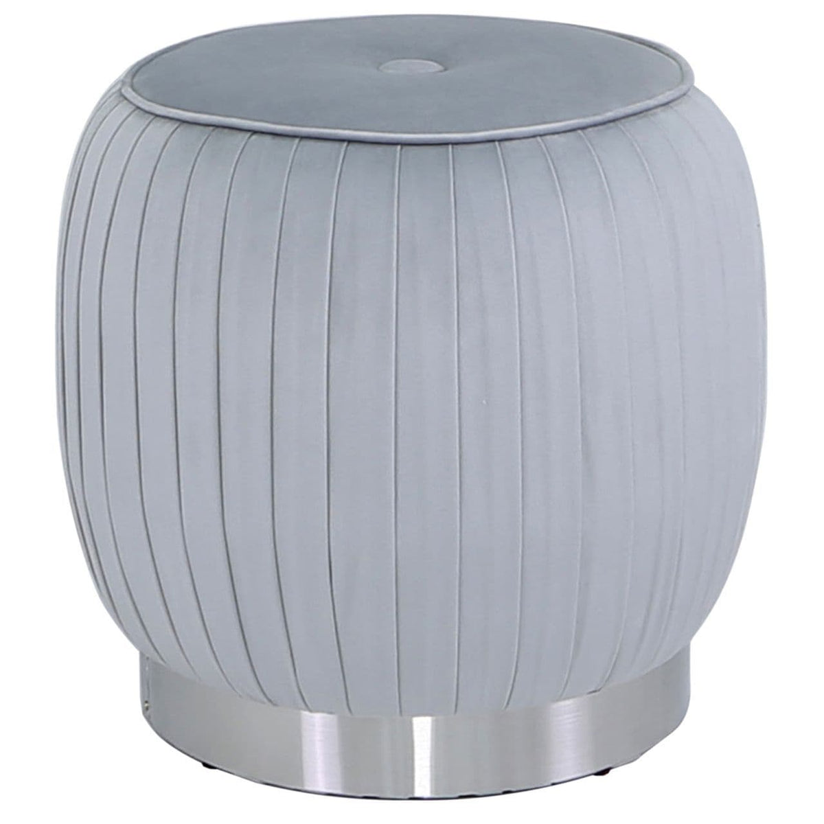 [EKM-AUTOGENERATED]Round Stool Grey Silver Base