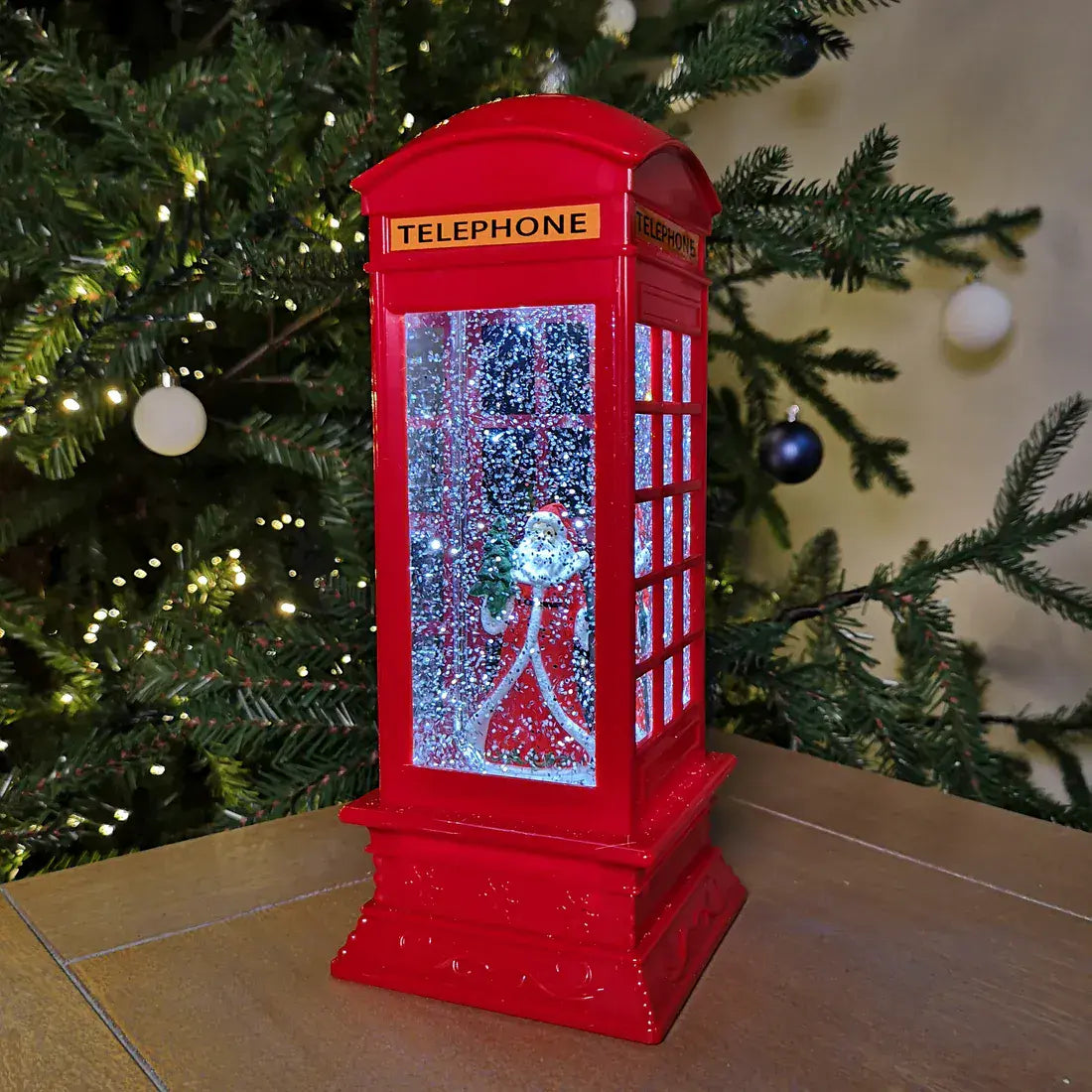 [EKM-AUTOGENERATED]Santa Sparkling LED Red Telephone Box