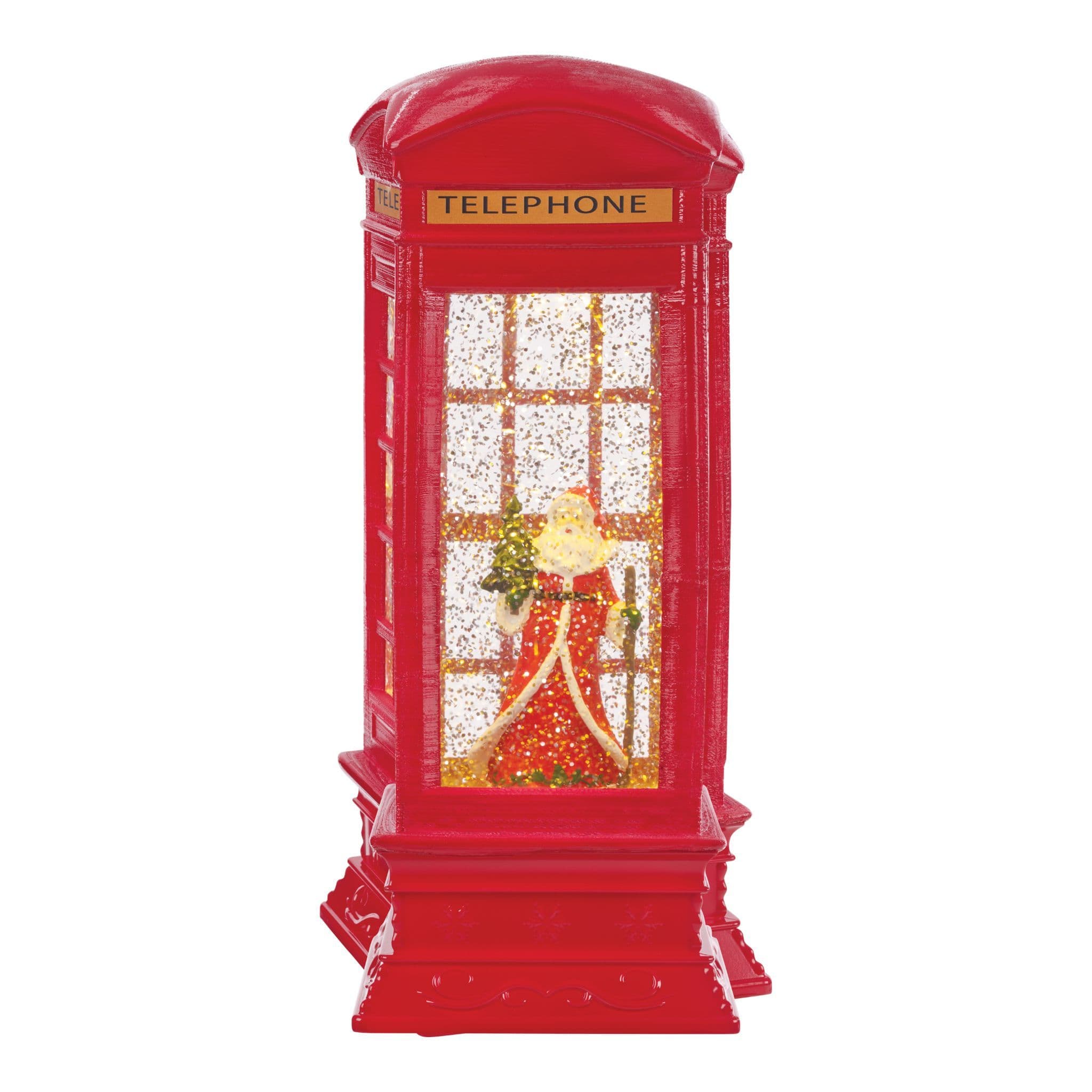 Santa Sparkling LED Telephone Box Battery Operated