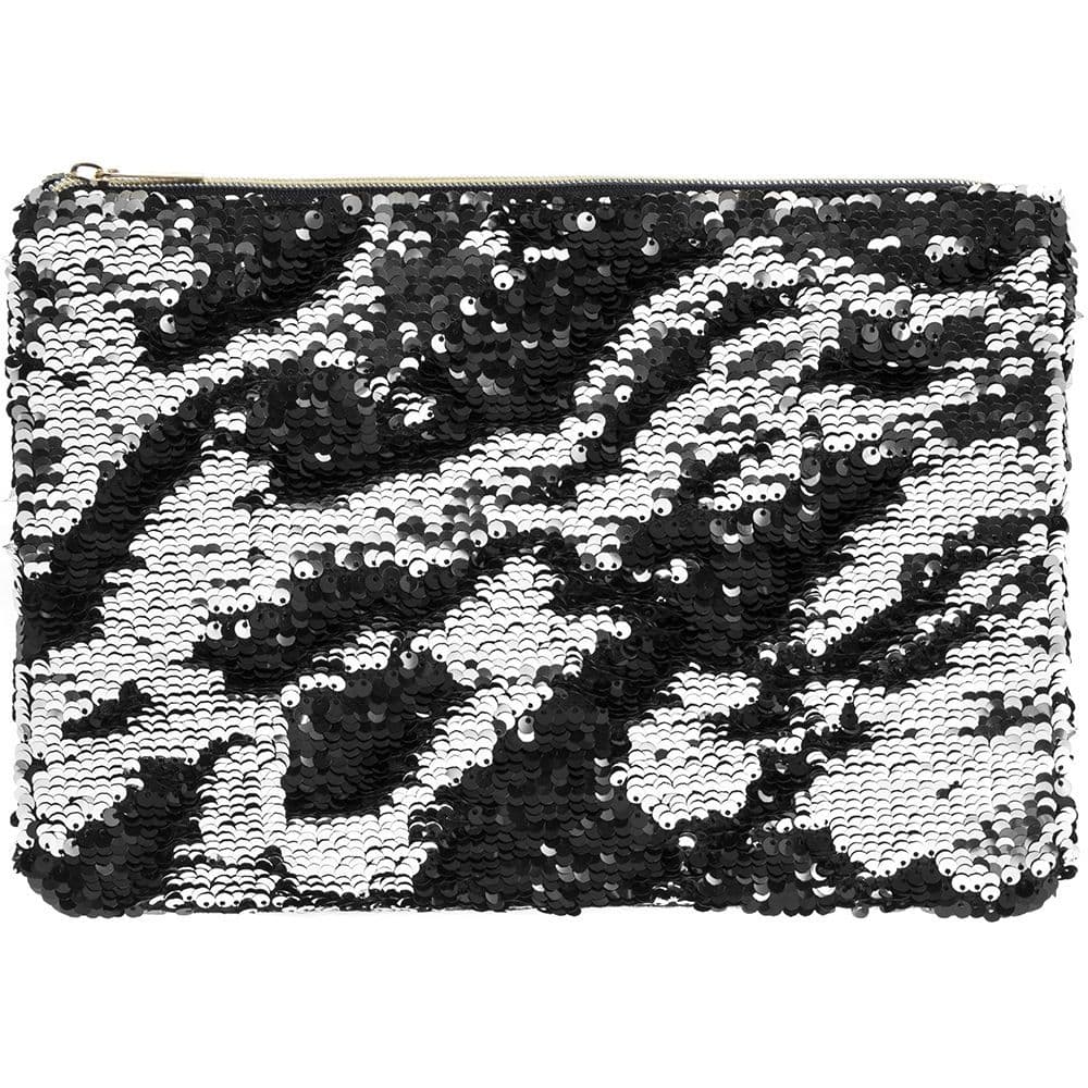 [EKM-AUTOGENERATED]Sequin Clutch Bag Silver & Black