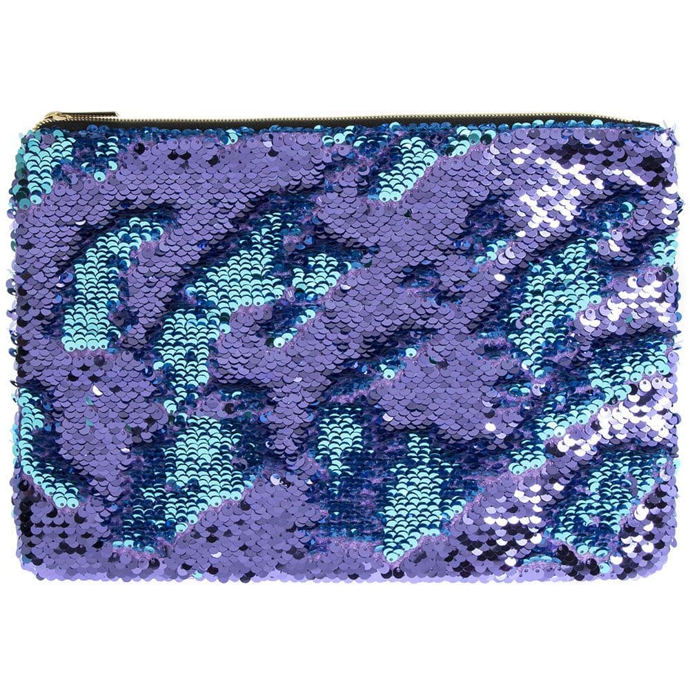 [EKM-AUTOGENERATED]Sequin Clutch Bag Turquoise & Purple