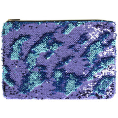 [EKM-AUTOGENERATED]Sequin Clutch Bag Turquoise & Purple