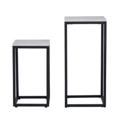 Set of 2 Black and Grey Plant Stand